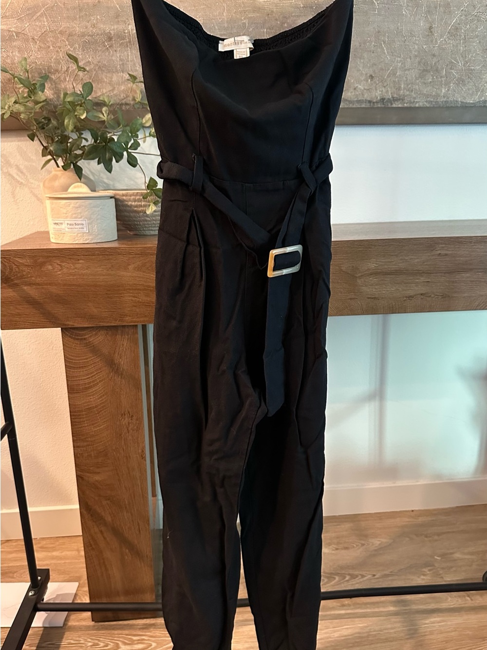 Monteau Black jumpsuit with belt detail Size XS